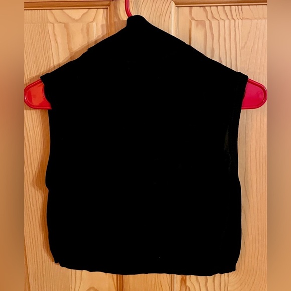 Orvis Black 100% Silk Sleeveless Cropped Turtleneck Top Size S/M Light Ribbed - Picture 9 of 12